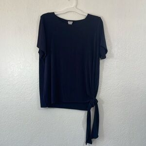 Navy Blue Top with Side Tie